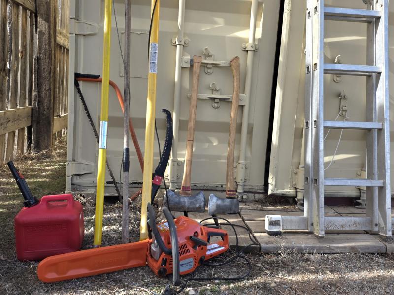 Tree/ wood trimming. Take it down or just trim it up.